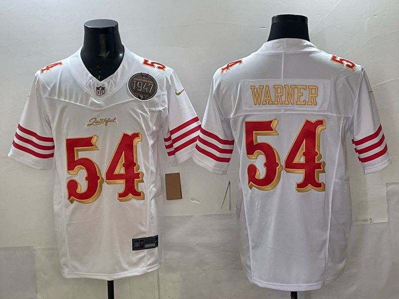 Men 2025 Nike San Francisco 49ers #54 Warner White 5th generation Limited NFL Jersey 044->san francisco 49ers->NFL Jersey